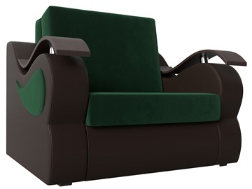 Кресло-кровать Меркурий (60), Зеленый\Коричневый (Велюр\Экокожа) в Старом Осколе