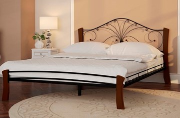 Кровать спальная Фортуна 4 Лайт, 1600, черный/махагон в Старом Осколе