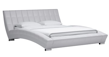 Спальная кровать Оливия 160 арт. Марика 483 к/з (белый) с основанием в Белгороде