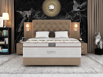 Кровать в спальню Alliance/Podium M 160х200, Флок (Велсофт Какао) в Белгороде