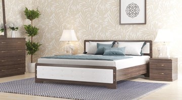 Кровать полутороспальная Золушка, 140х200 с основанием, кожзам, венге в Старом Осколе
