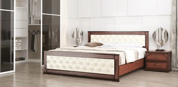 Двуспальная кровать СВ-Стиль Стиль 2, 160х200, кожзам, с основанием в Старом Осколе