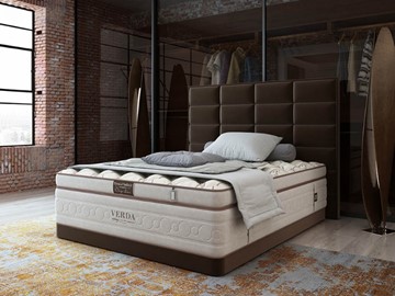 Кровать 2-х спальная Chocolate Compact/Basement 180х200, Микровелюр (Manhattan Лесной каштан) в Белгороде