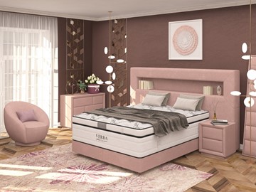 Кровать Smart/Podium M 160х200, Флок (Велсофт Винтажный розовый) в Белгороде