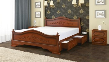 Кровать с выкатными ящиками Карина-1 (Орех) 160х200 в Старом Осколе