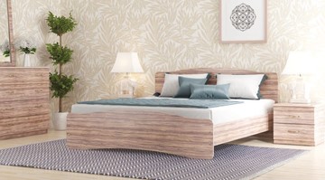 Двуспальная кровать СВ-Стиль Лира, 160х200 с основанием, сонома в Старом Осколе