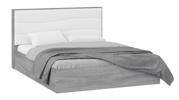 Кровать с мягкой спинкой Миранда тип 1 (Дуб Гамильтон/Белый глянец) в Старом Осколе