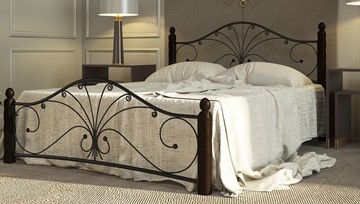 Кровать спальная Фортуна 1, 1600, черный/шоколад в Старом Осколе