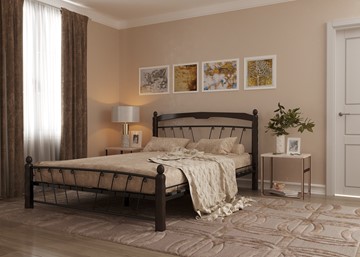 Кровать полутороспальная Муза 1, 1400, черный/шоколад в Старом Осколе