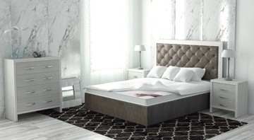 Кровать двуспальная Сарма Манхэттен 180х200 (с основанием), с высотой спинки - 140 см в Белгороде