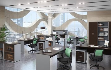 Офисный комплект мебели IMAGO четыре рабочих места, стол для переговоров в Старом Осколе