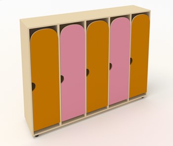 Распашной шкаф детский ШГ5У Беж+Оранжевый+Розовый в Белгороде