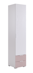 Шкаф-пенал с ящиками Зефир 107.01 (белое дерево/пудра розовая (эмаль)) в Белгороде