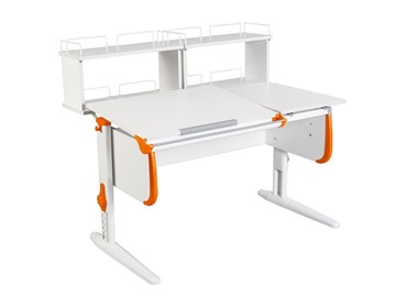 Детский стол-трансформер 1/75-40 (СУТ.25) + Polka_zz 1/600 (2 шт.)  белый/белый/Оранжевый в Белгороде