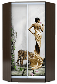 Шкаф 2300х1103, ХИТ У-23-4-77-03, Девушка с леопардом, венге в Белгороде
