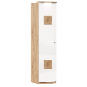 Шкаф одностворчатый с декор. накладками Фиджи 659.225, белый в Старом Осколе