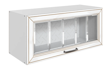Кухонный шкаф Атланта L800 Н360 (1 дв. рам.) эмаль (белый/белый глянец патина золото) в Белгороде