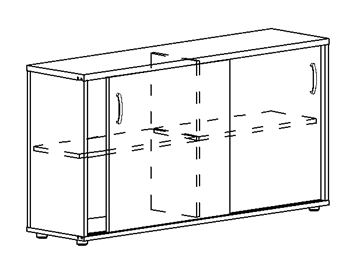 Шкаф-купе низкий Albero, для 2-х столов 60 (124,4х36,4х75,6) в Белгороде