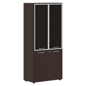 Шкаф комбинированный с дверьми в алюминиевой рамке с замком DIONI Венге DHC 85.7(Z)  (850х430х1930) в Белгороде