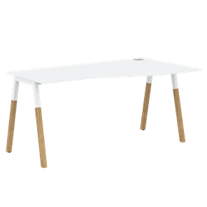 Письменный стол правый FORTA Белый-Белый-Бук  FCT 1567  (R) (1580х900(670)х733) в Старом Осколе