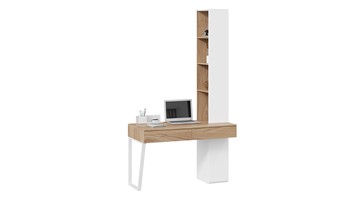 Компьютерный стол со шкафом комбинированным Порто СМ-393.15.012 (Белый жемчуг/Яблоня беллуно/Белый софт) в Белгороде