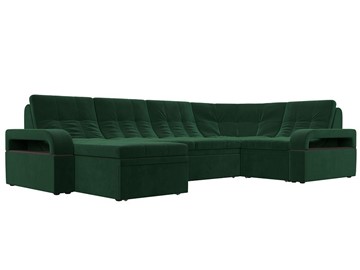 П-образный диван Лига-035, Зеленый (велюр) в Старом Осколе