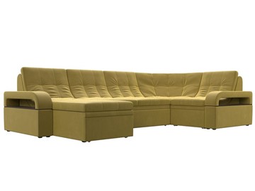 П-образный диван Лига-035, Желтый (Микровельвет) в Старом Осколе