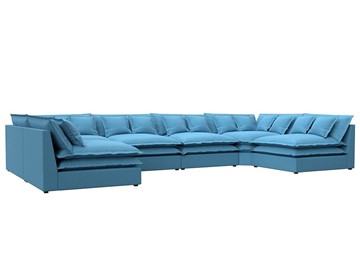 П-образный диван Лига-040, Амур голубой (рогожка) в Старом Осколе
