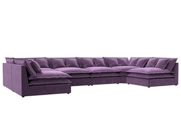Большой П-образный диван Лига-040, Сиреневый (микровельвет) в Старом Осколе