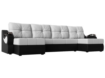 П-образный диван Меркурий П, Белый/черный (экокожа) в Белгороде