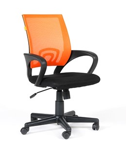Кресло компьютерное CHAIRMAN 696 black Сетчатый акрил DW66 оранжевый в Белгороде