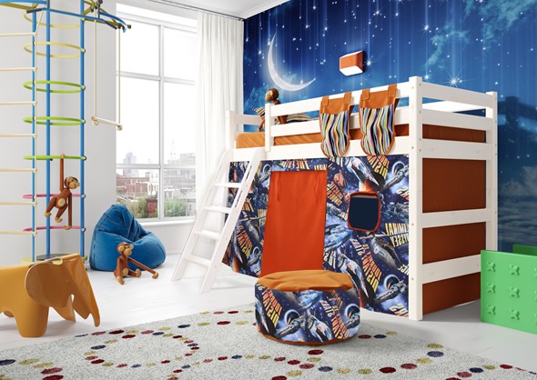 Кровать-чердак детская Соня, Вариант 6 Белый в Белгороде - изображение