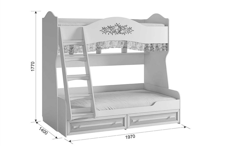 Кровать двухъярусная Алиса (1974х1404х1765) в Белгороде - изображение 4