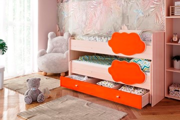 Детская 2-ярусная кровать Соник 1.6 с ящиком, Оранжевый в Белгороде