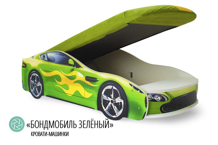 Детская кровать-машина Бондимобиль зеленый в Белгороде - изображение 1