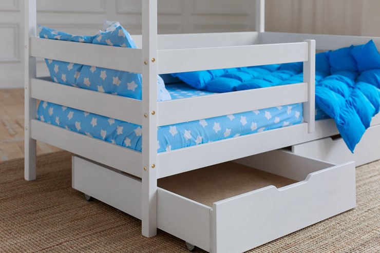 Детская кровать Домик с ящиками, цвет белый в Старом Осколе - изображение 3