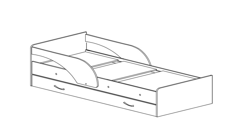 Детская кровать с бортиками Максимка, корпус Шимо светлый, фасад Шимо темный в Старом Осколе - изображение 1
