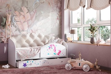 Односпальная детская кровать Звездочка с бортиком, Бежевый в Белгороде
