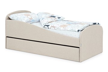 Кровать в детскую с ящиком Letmo карамель (рогожка) в Белгороде