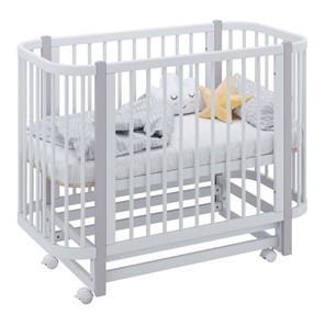 Кроватка детская POLINI Kids Simple 350 Белый / Серый в Старом Осколе