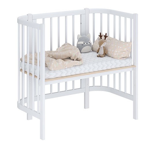Кроватка детская приставная POLINI Kids Simple 105 Белый в Старом Осколе - изображение 1