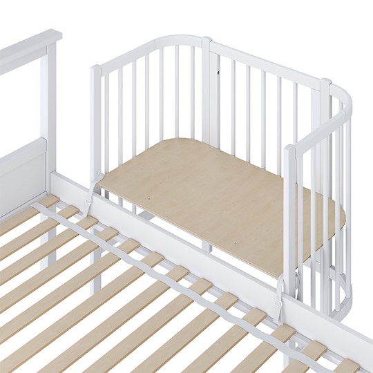 Кроватка детская приставная POLINI Kids Simple 105 Белый в Старом Осколе - изображение 2