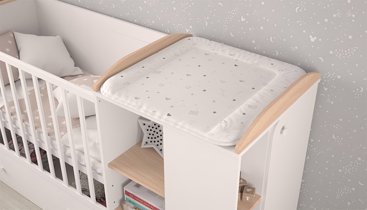 Детская кровать с комодом POLINI Kids Ameli 800 Белый / Дуб пастельный, серия AMELI в Белгороде - изображение 4