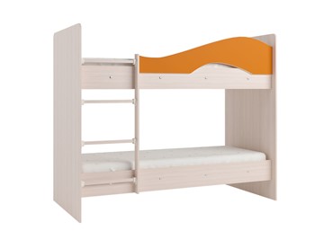 Детская двухэтажная кровать Мая на щитах, корпус Млечный дуб, фасад Оранжевый в Старом Осколе