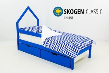 Детская кровать-домик мини Skogen синия в Белгороде
