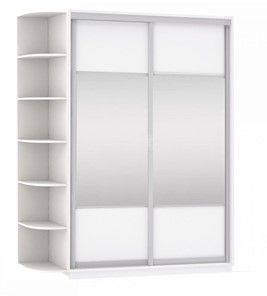 Шкаф 2-створчатый Экспресс (Комби), со стеллажом 1900x600x2400, белый снег в Старом Осколе