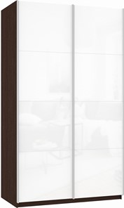 Шкаф 2-створчатый Прайм (Белое стекло/Белое стекло) 1200x570x2300, венге в Старом Осколе