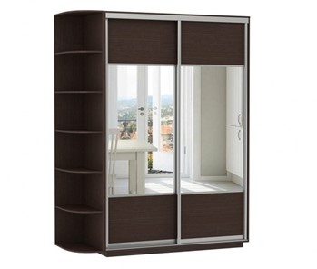 Шкаф 2-дверный Экспресс (Комби), со стеллажом 1700x600x2200, венге в Старом Осколе