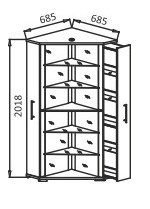 Шкаф угловой Витрина - 2 в Старом Осколе - изображение 2