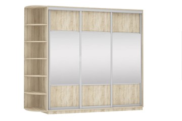 Шкаф 3-х дверный Экспресс (Комби), со стеллажом 2100х600х2400, дуб сонома в Старом Осколе
